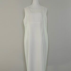 Kasper White Sheath Midi Dress for Brides